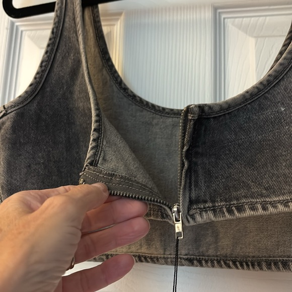 NWT Zara Charcoal Denim bralette Top!! - Picture 5 of 6